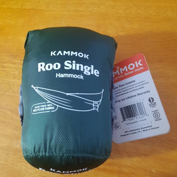 Kammok Roo Single 100"x50" Green Pine Hammock NWT - Picture 2 of 10